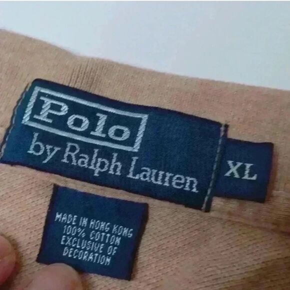 Polo by Ralph Lauren Tan Long Sleeve Polo Shirt Classic Design - Picture 12 of 16